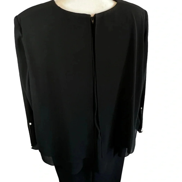 vintage PATRA STENAY Layered Lined Black Dress Crystal Buttons Size 14 - Picture 2 of 12